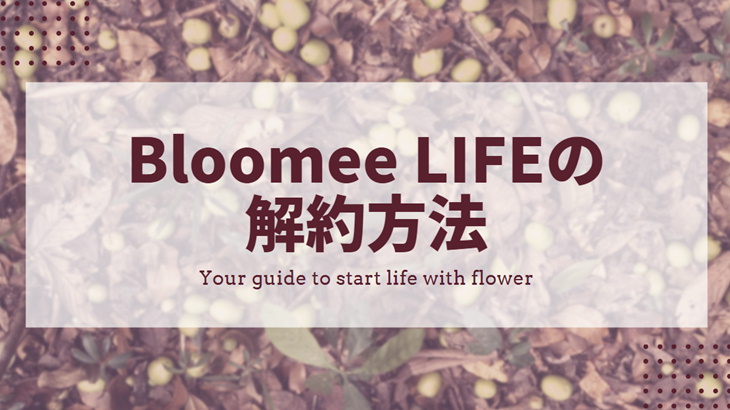 【写真解説】ブルーミー（bloomee）［旧Bloomee LIFE］の解約方法は超簡単！電話も必要なしでOK